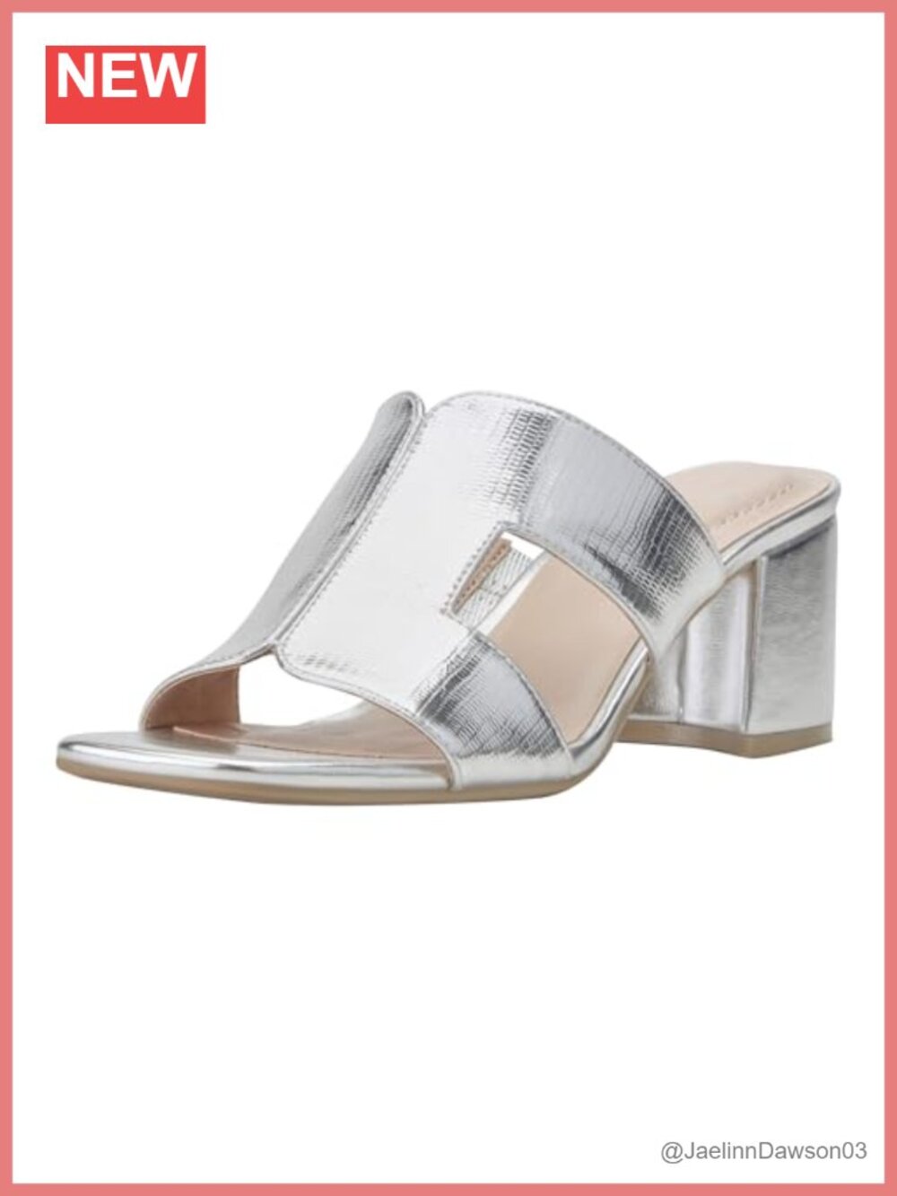 Women's Heeled Sandals Faux Leather Square Toe Block Heel Slip On Dress Sandals